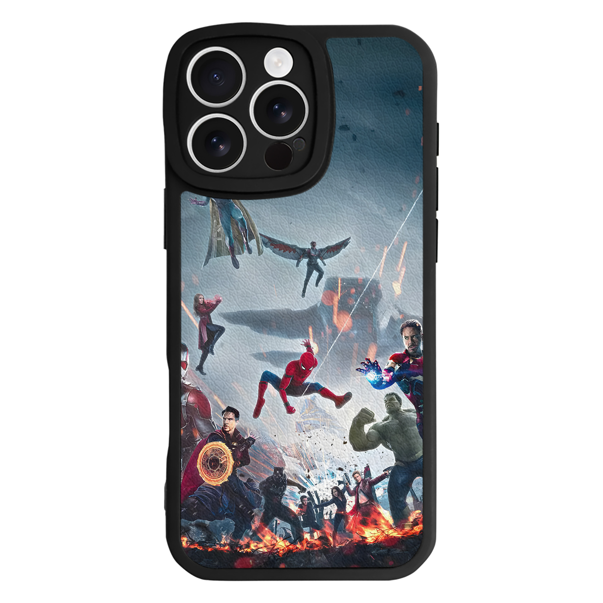 （画像用） アベンジャーズ The Avengers 【iPhone 16シリーズ対応】シリコンスマホケース（レザー調） 材質：シリコン